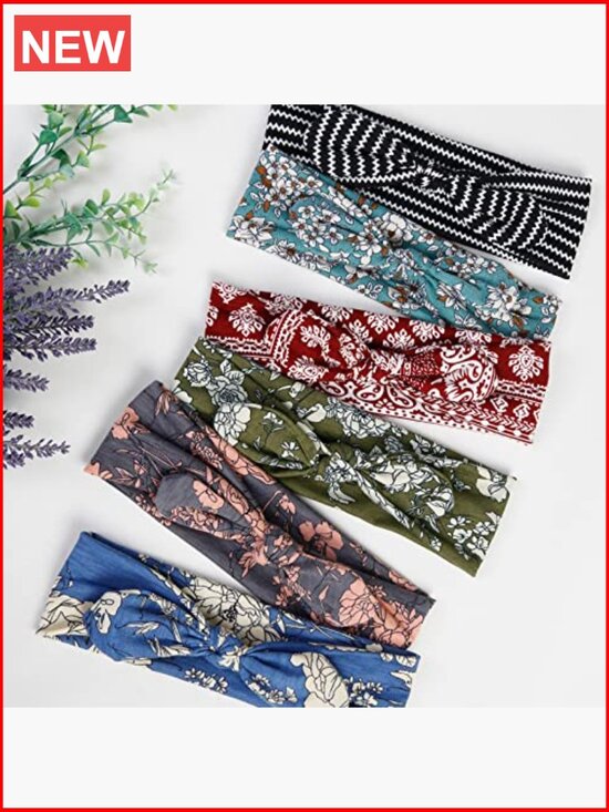 12 Pack Knotted Bow Headbands Elastic Hair Wraps for Women Soft Breathable main image 4